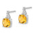 Image of 13mm 14K White Gold Checkerboard Citrine and Diamond Earrings