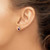 Image of 10mm 14K White Gold Cushion Created Ruby and Diamond Earrings