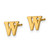 Image of Sterling Silver Gold-plated Letter W Initial Post Earrings