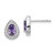 Image of 10.25mm Sterling Silver Rhodium Plated Purple and Clear CZ Earrings
