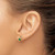 Image of 10k Yellow Gold Cushion Created Emerald and Diamond Earrings