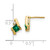Image of 10k Yellow Gold Cushion Created Emerald and Diamond Earrings