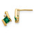 Image of 10k Yellow Gold Cushion Created Emerald and Diamond Earrings