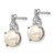 13mm 14K White Gold Freshwater Cultured Pearl and Diamond Earrings