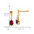 Image of 14mm 14K Yellow Gold Oval Created Ruby and Diamond Dangle Earrings