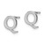 Image of Sterling Silver Rhodium-plated Letter Q Initial Post Earrings