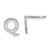 Image of Sterling Silver Rhodium-plated Letter Q Initial Post Earrings
