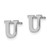 Image of Sterling Silver Rhodium-plated Letter U Initial Post Earrings
