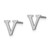 Image of Sterling Silver Rhodium-plated Letter V Initial Post Earrings