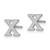 Image of Sterling Silver Rhodium-plated Letter X Initial Post Earrings
