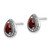Image of 10.25mm Sterling Silver Rhodium-Plated Red and Clear CZ Post Earrings