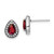 Image of 10.25mm Sterling Silver Rhodium-Plated Red and Clear CZ Post Earrings