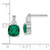 Image of 13mm 14K White Gold Checkerboard Created Emerald and Diamond Earrings