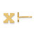 Image of Sterling Silver Gold-plated Brushed Letter X Initial Post Earrings
