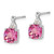 Image of 13mm 14K White Gold Checkerboard Created Pink Sapphire and Diamond Earrings