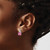 Image of 13mm 14K White Gold Checkerboard Created Pink Sapphire and Diamond Earrings