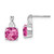 Image of 13mm 14K White Gold Checkerboard Created Pink Sapphire and Diamond Earrings