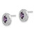 Image of 9mm Sterling Silver Rhodium-plated w/ Purple and White CZ Oval Stud Earrings Image of 9mm Sterling Silver Rhodium-plated w/ Purple and White CZ Oval Stud Earrings