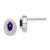 Image of 9mm Sterling Silver Rhodium-plated w/ Purple and White CZ Oval Stud Earrings Image of 9mm Sterling Silver Rhodium-plated w/ Purple and White CZ Oval Stud Earrings