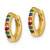 Image of 9.45mm Prizma Sterling Silver Gold-tone Colorful CZ Small Hinged Hoop Earrings
