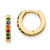 Image of 9.45mm Prizma Sterling Silver Gold-tone Colorful CZ Small Hinged Hoop Earrings