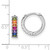 14.15mm Prizma Sterling Silver Rhodium-plated Channel-Set White and Colorful Baguette CZ Hinged Hoop Earrings