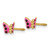 5mm 14K Yellow Gold Madi K Pink Enameled Butterfly Earrings
