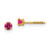 Image of 3mm 14K Yellow Gold Madi K 3mm Synthetic Ruby Birthstone Earrings