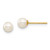 Image of 4mm 14K Yellow Gold Madi K 4-5mm White Round Freshwater Cultured Pearl Stud Post Earrings
