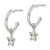 Image of 19.5mm Sterling Silver Star Dangle Hoop Earrings QE14512