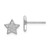 Image of 11.1mm Sterling Silver Rhodium-plated CZ Star and Moon Post Earrings QE13379