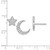 Image of 11.1mm Sterling Silver Rhodium-plated CZ Star and Moon Post Earrings QE13379