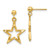 Image of 21mm 14K Yellow Gold Polished & Diamond-Cut Star Dangle Post Earrings