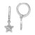 21.6mm Sterling Silver Rhodium-Plated Hoops with CZ Star Dangle Earrings