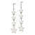 Image of 60.5mm Sterling Silver Polished Mulitple Stars Drop and Dangle Post Earrings