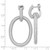 Image of 49.5mm Sterling Silver Rhodium-plated CZ Oval Hinged Hoop Dangle Earrings