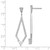 Image of 43.3mm Sterling Shimmer Sterling Silver Rhodium-plated 94 Stone CZ Kite-shaped Post Dangle Earrings