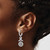 Image of 1.25" Sterling Shimmer Sterling Silver Rhodium-plated 74 Stone CZ Fancy Dangle Hinged Hoop Earrings