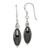 Image of 42mm Sterling Silver Polished Crystal & Black Agate Dangle Earrings