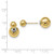 Image of Stainless Steel Polished Yellow IP-plated Ball Reversible Post Earrings