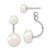 Image of 22.5mm Sterling Silver Rhodium-plated Polished 5-6mm & 8-9mm White Freshwater Cultured Pearl Front & Back Post Dangle Earrings