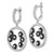 Image of 38mm Sterling Silver Black & White CZ True Fire Circle Post Dangle Earrings
