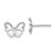 Image of 10mm White Ice Sterling Silver Rhodium-plated Diamond Butterfly Post Earrings QW384