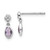 Image of 12mm White Ice Sterling Silver Rhodium-plated Amethyst and Diamond Post Dangle Earrings