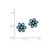 Image of 10mm Sterling Silver Blue Diamond Flower Post Earrings