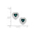 Image of 10mm Sterling Silver Blue Diamond Small Heart Post Earrings