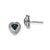 Image of 10mm Sterling Silver Blue Diamond Small Heart Post Earrings