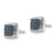 Image of 8mm White Night Sterling Silver Rhodium-plated Blue Diamond Square Screwback Post Earrings