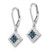 Image of 26mm White Night Sterling Silver Rhodium-plated White and Blue Diamond Dangle Leverback Earrings