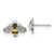 10.5mm Chisel Stainless Steel Polished and Enameled with Preciosa Crystal Bee Post Earrings